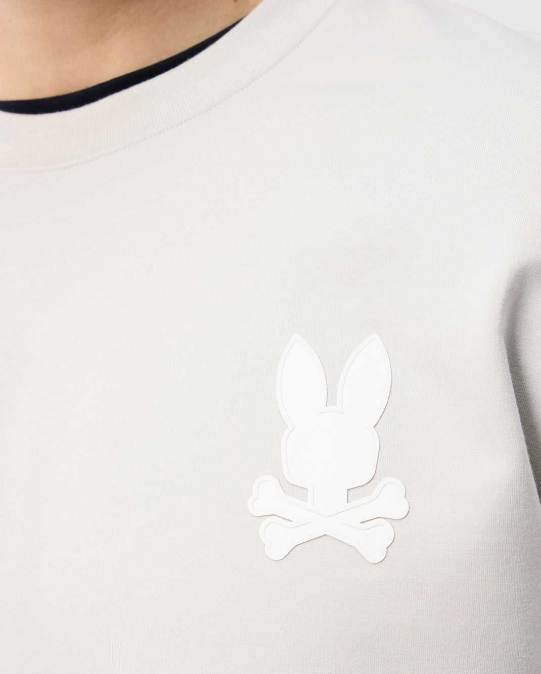 Sweat a Capuche Psycho Bunny Houston French Terry Crewneck Pearl Homme | JUW-22976057